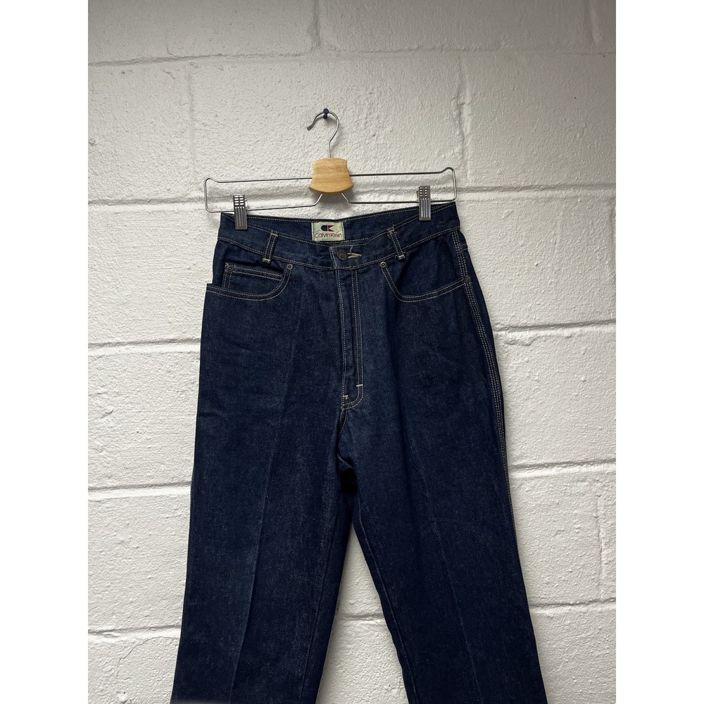 VTG 70s Calvin Klein Jeans High Rise Straight Leg Dark Wash Sz 11 / 26 NEW! - Picture 2 of 13